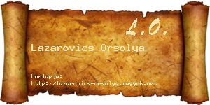 Lazarovics Orsolya névjegykártya