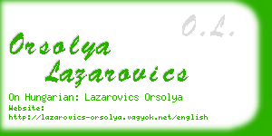 orsolya lazarovics business card